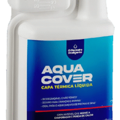 Capa térmica líquida Aqua Cover 900ml, piscina aquecida, economia de energia, redução de evaporação, barreira térmica invisível, Irmãos Dreon